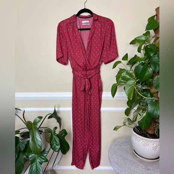 Urban Outfitters Pants - Urban Outfitters Wrap Belted Red Jumpsuit Size XS